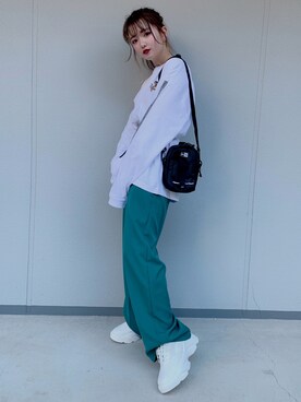 「WEGO（ウィゴー）のアイテム（その他パンツ、グリーン系）」を使った、_aoiさん（レディース・152cm）の春コーディネート