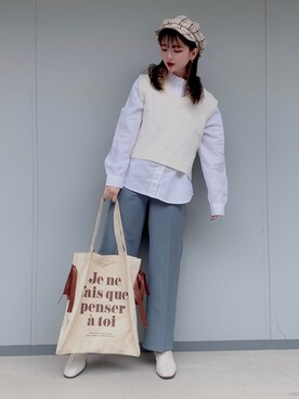 「WEGO（ウィゴー）のアイテム（その他パンツ、ブルー系）」を使った、_aoiさん（レディース・152cm）の春コーディネート
