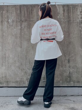 「WEGO（ウィゴー）のアイテム（その他パンツ、ブラック系）」を使った、_aoiさん（レディース・152cm）の春コーディネート