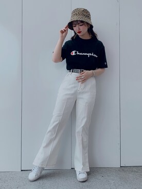「WEGO（ウィゴー）のアイテム（その他パンツ、ホワイト系）」を使った、_aoiさん（レディース・152cm）の春コーディネート