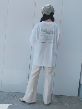 「WEGO（ウィゴー）のアイテム（Tシャツ/カットソー、ホワイト系）」を使った、_aoiさん（レディース・152cm）の春コーディネート