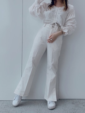 「WEGO（ウィゴー）のアイテム（その他パンツ、ホワイト系）」を使った、_aoiさん（レディース・152cm）の夏コーディネート