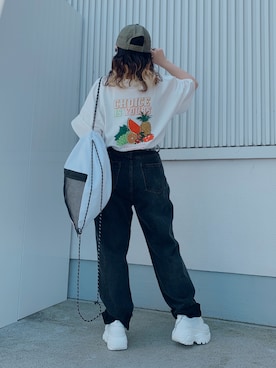 「WEGO（ウィゴー）のアイテム（デニムパンツ、ブラック系）」を使った、_aoiさん（レディース・152cm）の夏コーディネート