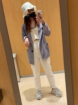 「GRL（グレイル）のアイテム（その他パンツ、ホワイト系）」を使った、_aoiさん（レディース・152cm）の夏コーディネート