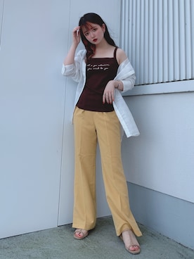 「WEGO（ウィゴー）のアイテム（その他パンツ、イエロー系）」を使った、_aoiさん（レディース・152cm）の夏コーディネート