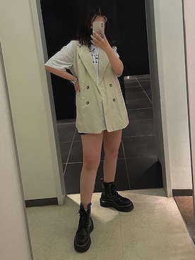 「RETRO GIRL（レトロガール）のアイテム（ジャケット/アウター、ベージュ系）」を使った、_aoiさん（レディース・152cm）の春コーディネート