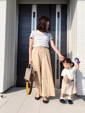 「TORY BURCH（トリーバーチ）のアイテム」を使った、rinrinnonnonさん（キッズ・80cm）の秋コーディネート