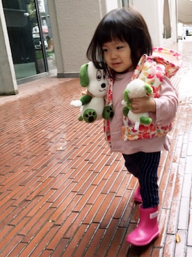 「アイテム（ダウンベスト、その他）」を使った、rinrinnonnonさん（キッズ・80cm）の秋コーディネート