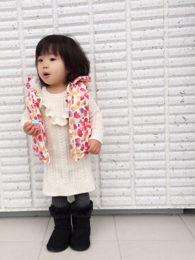 「GAPbaby」｜rinrinnonnonさん（キッズ・80cm）の冬コーディネート