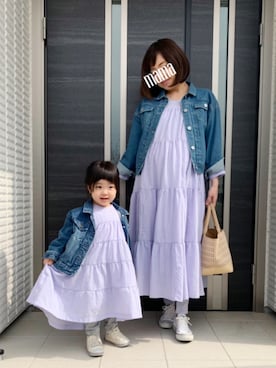 「NANO universe（ナノユニバース）のアイテム（ジャケット/アウター）」を使った、rinrinnonnonさん（キッズ・90cm）の春コーディネート