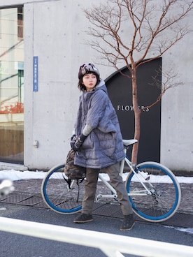 「CHUMS（チャムス）のアイテム（ジャケット/アウター）」を使った、屁屁出刊さん（レディース・166cm）の春コーディネート