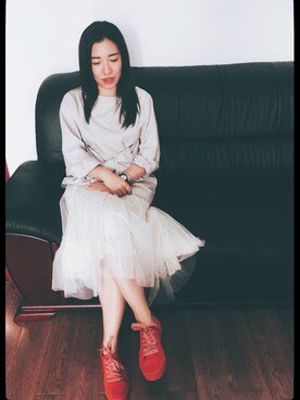 「PULL&BEAR（プルアンドベア）のアイテム（アクセサリー）」を使った、七七尔未央さん（レディース・160cm）の夏コーディネート