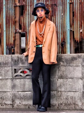 「A-COLD-WALL*（アコールドウォール）のアイテム（帽子）」を使った、ASAさん（メンズ・166cm）の冬コーディネート