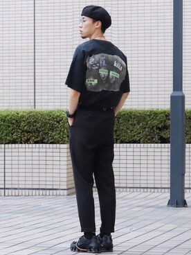 「LONELY/論理（ロンリー）のアイテム（トップス）」を使った、ASAさん（メンズ・166cm）の秋コーディネート