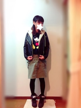「Te chichi（テチチ）のアイテム（ライダースジャケット）」を使った、ななこさん（レディース・158cm）の春コーディネート