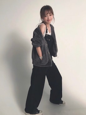 「NANO universe（ナノユニバース）のアイテム（オールインワン・サロペット）」を使った、わたなべ麻衣さん（レディース・160cm）の春コーディネート