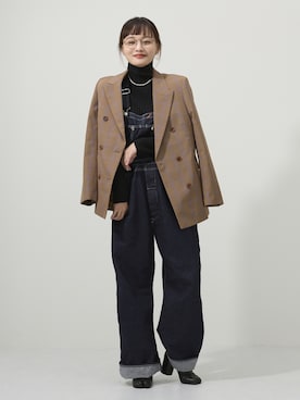 「united arrows」｜「アイテム（オールインワン・サロペット）」を使った、わたなべ麻衣さん（レディース・160cm）の冬コーディネート
