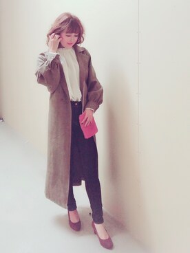 「秋のブラウンスタイル」｜「アイテム（トレンチコート）」を使った、kaedeさん（レディース・154cm）の秋コーディネート