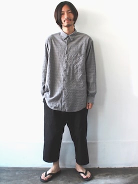 「O project（オープロジェクト）のアイテム（パンツ）」を使った、しまださん（メンズ・174cm）の夏コーディネート