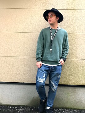 「soe（ソーイ）のアイテム（帽子）」を使った、Taku_13さん（メンズ・170cm）の秋コーディネート