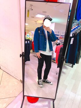 「フォロー、イイネ、お気に入り登録お願いします♡」｜「アイテム（デニムジャケット）」を使った、ゆーとさん（メンズ・178cm）の春コーディネート