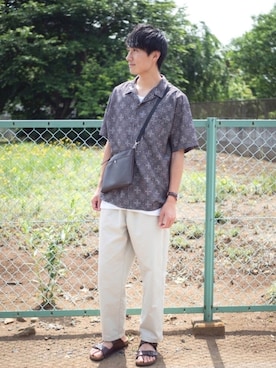 「Lee（リー）のアイテム（サンダル）」を使った、DAIさん（メンズ・178cm）の夏コーディネート
