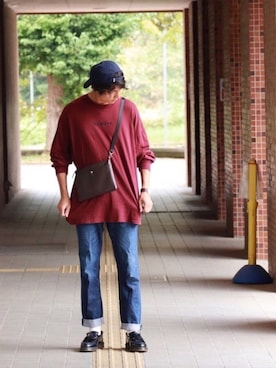 「FILA（フィラ）のアイテム（キャップ）」を使った、DAIさん（メンズ・178cm）の秋コーディネート