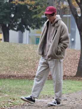 「FREAK'S STORE（フリークスストア）のリバーシブルボアフリースジャケット（ブルゾン）」を使った、DAIさん（メンズ・178cm）の秋コーディネート
