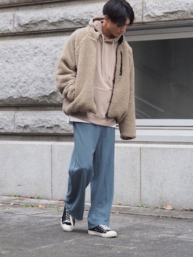 「FREAK'S STORE（フリークスストア）のリバーシブルボアフリースジャケット（ブルゾン）」を使った、DAIさん（メンズ・178cm）の秋コーディネート