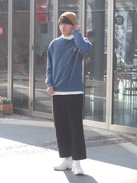 「HOOK（フック）のアイテム（スウェット）」を使った、DAIさん（メンズ・178cm）の冬コーディネート