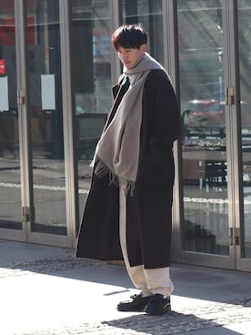 「レースアップシューズ」｜「アイテム（その他アウター）」を使った、DAIさん（メンズ・178cm）の冬コーディネート