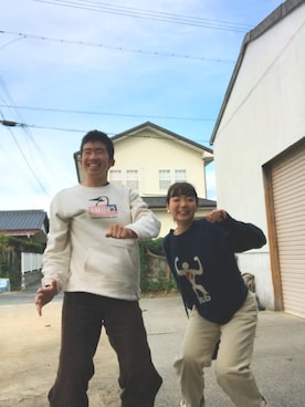 「CHUMS（チャムス）のアイテム（スウェット）」を使った、HaMa-HiNa☀︎さん（レディース・158cm）の秋コーディネート