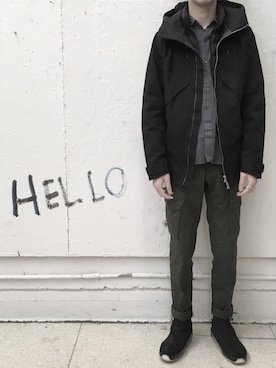 「nonnative（ノンネイティブ）のアイテム（その他アウター）」を使った、Franさん（メンズ・170cm）の冬コーディネート