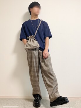 yuito使用「ユニクロ（エアリズムコットンオーバーサイズTシャツ（5分袖））」的時尚穿搭