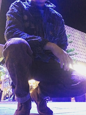 「RRL（ダブル アール エル）のアイテム（ブーツ）」を使った、JZH_Kevinさん（メンズ・178cm）の冬コーディネート