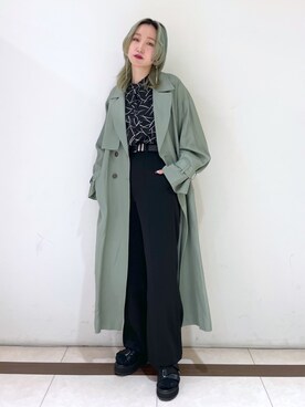 「モードストリート」｜「アイテム（トレンチコート）」を使った、KUMiさん（レディース・159cm）の春コーディネート