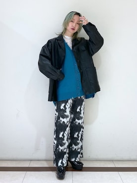 「メロートップス」｜「アイテム（ブルゾン）」を使った、KUMiさん（レディース・159cm）の春コーディネート