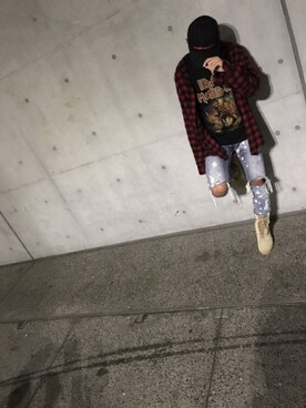 「UNIQLO（ユニクロ）のアイテム（その他アウター、レッド系）」を使った、しょーなさん（メンズ・172cm）の秋コーディネート