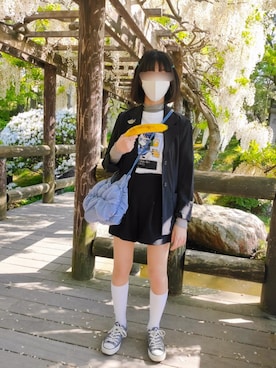 「PRADA（プラダ）のアイテム（ジャケット/アウター）」を使った、光さん（レディース・151cm）の春コーディネート