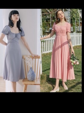 「アイテム（ドレス、ピンク系）」を使った、h4ys1aさん（レディース・153cm）の春コーディネート