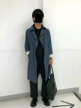 「Johnbull（ジョンブル）のアイテム（トレンチコート）」を使った、ゆずさん（メンズ・167cm）の秋コーディネート