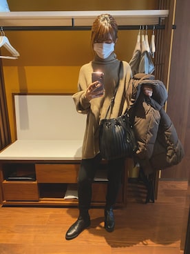 「チェルシーブーツ」｜「アイテム（ブルゾン）」を使った、yuri0404vvさん（レディース・166cm）の冬コーディネート
