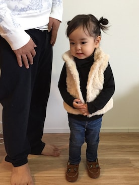 「StompStamp（ストンプスタンプ）のアイテム（ジャケット/アウター）」を使った、ayatyannさん（キッズ・80cm）の冬コーディネート