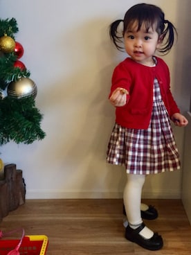 「sense of wonder（センスオブワンダー）のアイテム（レッグウェア）」を使った、ayatyannさん（キッズ・80cm）の冬コーディネート