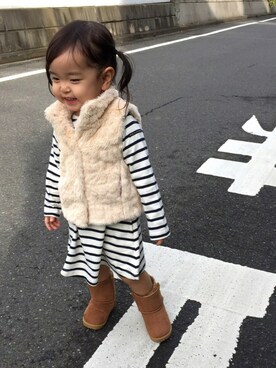 「StompStamp（ストンプスタンプ）のアイテム（ジャケット/アウター）」を使った、ayatyannさん（キッズ・80cm）の秋コーディネート