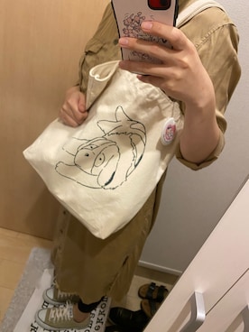 「UNIQLO（ユニクロ）のアイテム（シャツワンピース、ベージュ系）」を使った、おのちゃんさん（レディース・168cm）の夏コーディネート
