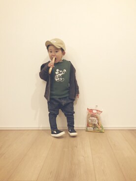 「2歳3ヶ月」｜「アイテム（パーカー）」を使った、いさちゃんさん（キッズ・100cm）の秋コーディネート