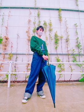 「Mark Gonzales（マーク・ゴンザレス）のアイテム（オールインワン・サロペット）」を使った、りんさん（メンズ・173cm）の秋コーディネート