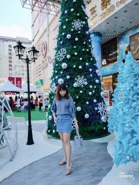 「PIXY（ピクシー）のアイテム」を使った、Olive Yangさん（レディース・170cm）の冬コーディネート