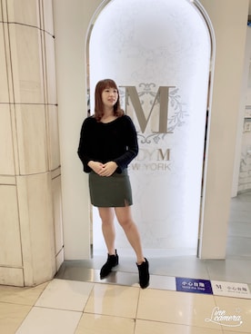 「RAINBOW（レインボー）のアイテム」を使った、Olive Yangさん（レディース・170cm）の冬コーディネート